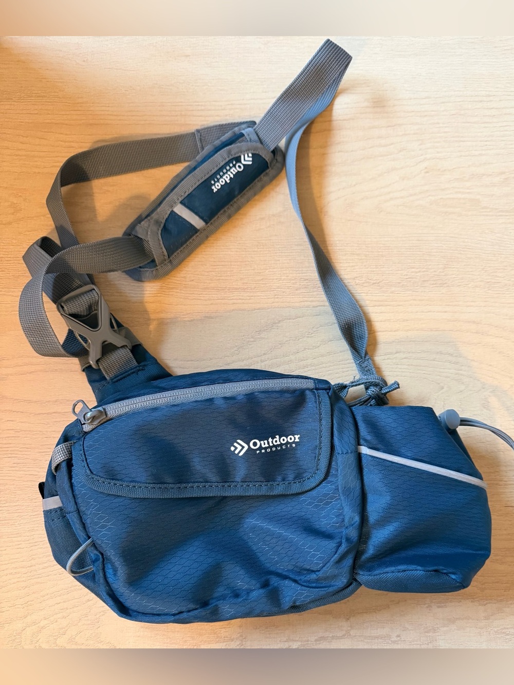 Outdoor Products Navy Men’s Sling Belt Bag with Bottle Pocket